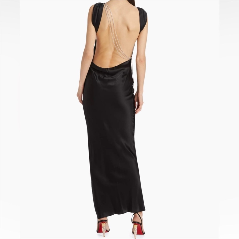 The Bar Pierre Silk Satin Cowl Back Gown
